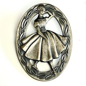 Singer Teenage Dressmaking Contest Qualifier Brooch Vintage 1950 Retro Award EUC